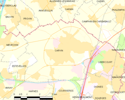 Map commune FR insee code 62215